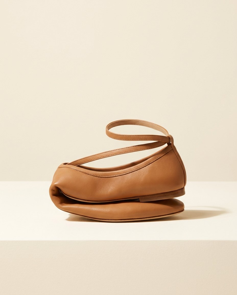 Tuck leather flat